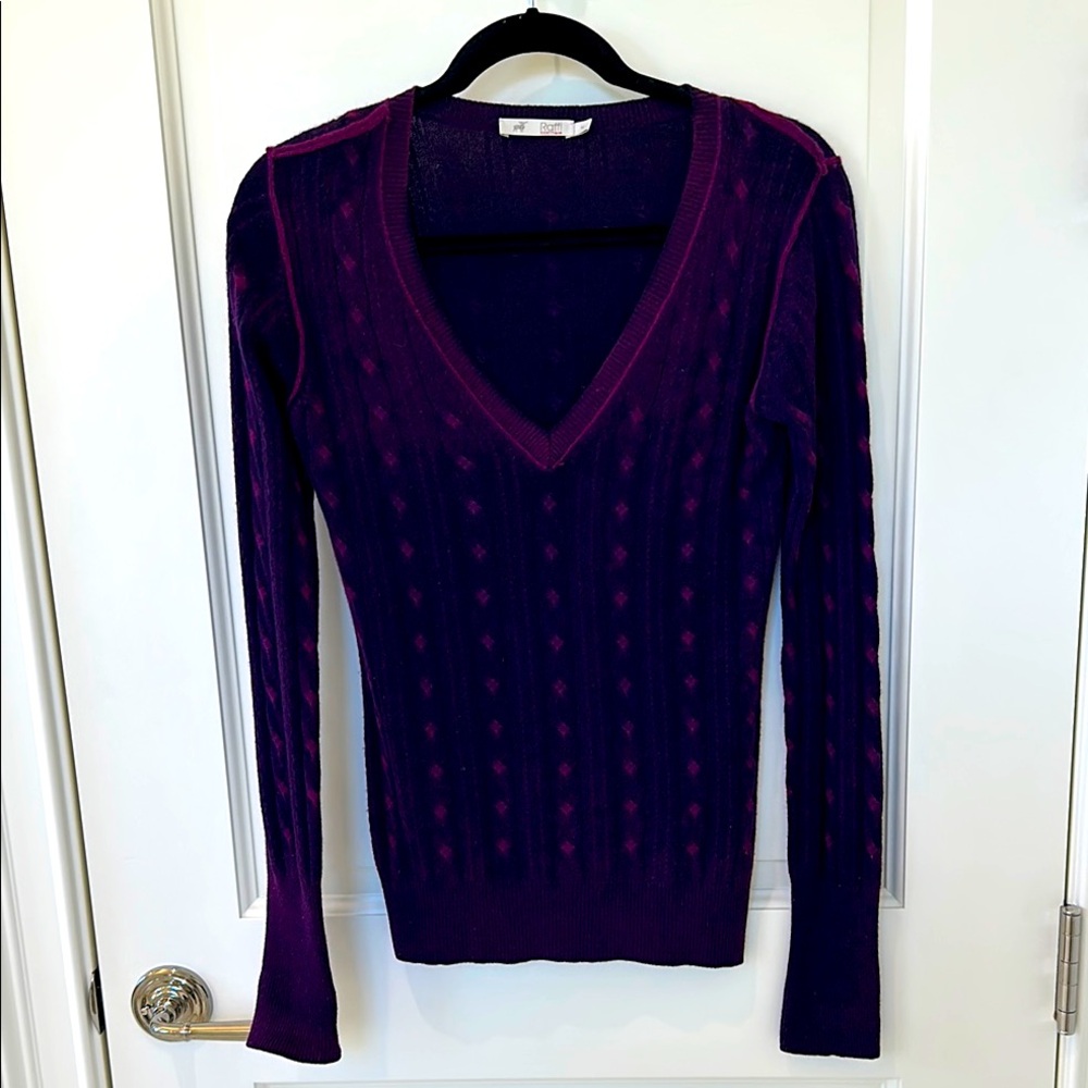 Raffi Purple V-Neck Sweater